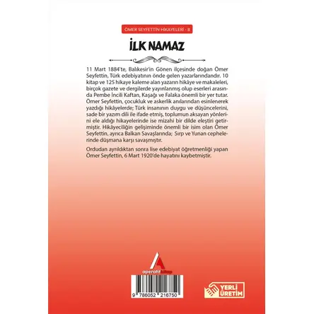 İlk Namaz - Ömer Seyfettin - Aperatif Kitap Yayınları