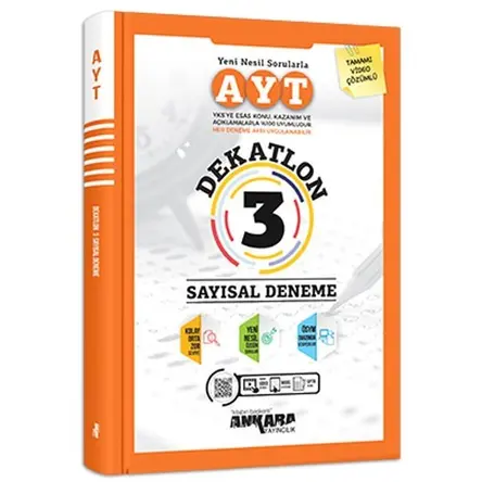 AYT Sayısal Dekatlon 3 Deneme Ankara Yayıncılık