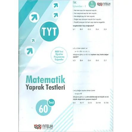 Nitelik TYT Matematik Yaprak Test