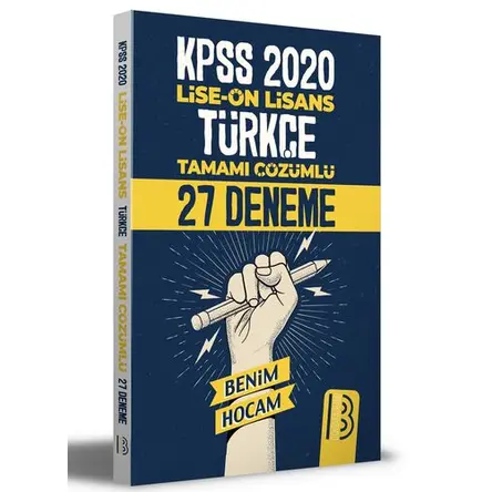 Benim Hocam 2021 KPSS Lise Ön Lisans Türkçe Çözümlü 27 Deneme