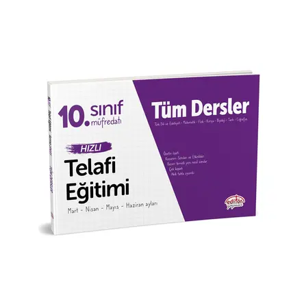 Editör 10.Sınıf Tüm Dersler Hızlı Telafi Eğitimi