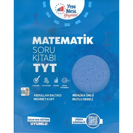 TYT Matematik Soru Kitabı Uzaktan Eğitim Uyumlu Yeni Nesil Yayınları