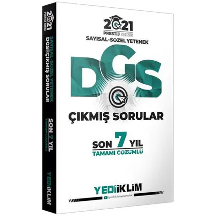 Yediiklim 2021 Prestij Serisi DGS Çözümlü Son 7 Yıl Çıkmış Sorular