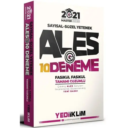 Yediiklim Master 2021 ALES Fasikül Çözümlü 10 Deneme