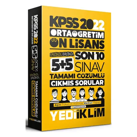 Yediiklim 2022 KPSS Ortaöğretim Ön Lisans GY-GK Son 10 Sınav Tamamı Çözümlü Fasikül Çıkmış Sorular