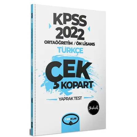 Yediiklim 2022 KPSS Ortaöğretim Ön Lisans Genel Yetenek Türkçe Çek Kopart Yaprak Test