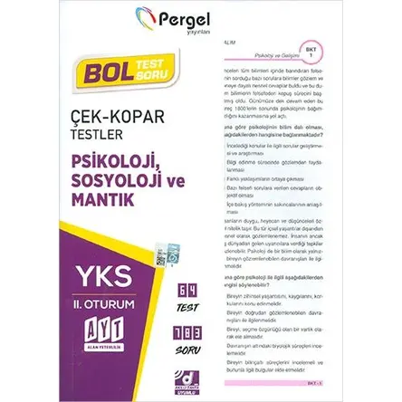 Pergel AYT Psikoloji, Sosyoloji ve Mantık Çek Kopar Testler