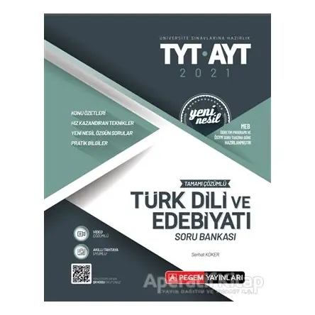 2021 TYT-AYT Tamamı Çözümlü Edebiyat Soru Bankası - Kolektif - Pegem Akademi Yayıncılık