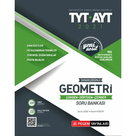 Pegem TYT-AYT Çözümlü Geometri (Çokgen-Dörtgen-Çember) Soru Bankası