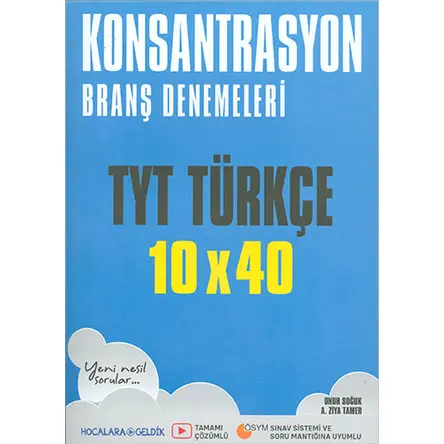 Hocalara Geldik TYT Türkçe Konsantrasyon 10x40 Branş Denemeleri