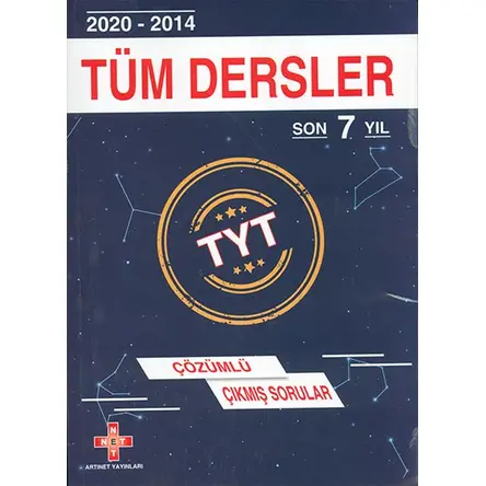 TYT Tüm Dersler Son 7 Yıl Çözümlü Çıkmış Sorular Artınet Yayınları