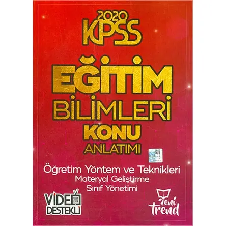 Yeni Trend 2020 KPSS Öğretim Yöntem ve Teknikleri Konu Anlatımı