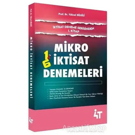 Mikro İktisat Denemeleri-İktisat Deneme Serisinden 1.Kitap - Yüksel Bilgili - 4T Yayınları