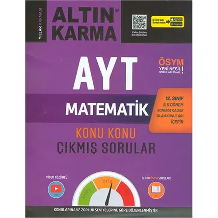 Altın Karma AYT 12.Sınıf 1.Dönem Matematik Konu Konu Çıkmış Sorular