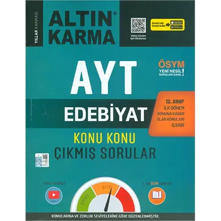 Altın Karma AYT 12.Sınıf 1.Dönem Edebiyat Konu Konu Çıkmış Sorular