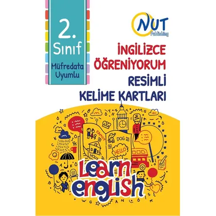 2.Sınıf İngilizce Öğreniyorum Resimli Kelime Kartları Nut Publishing