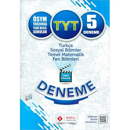 Sonuç TYT Matematik Video Çözümlü 5 Deneme Karekodlu