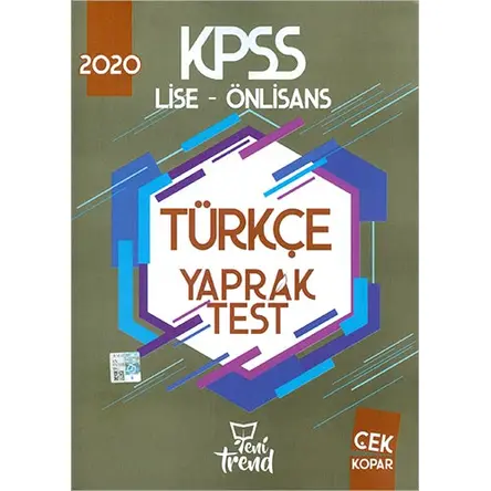 Yeni Trend 2020 KPSS Lise ÖnLisans Türkçe Yaprak Test
