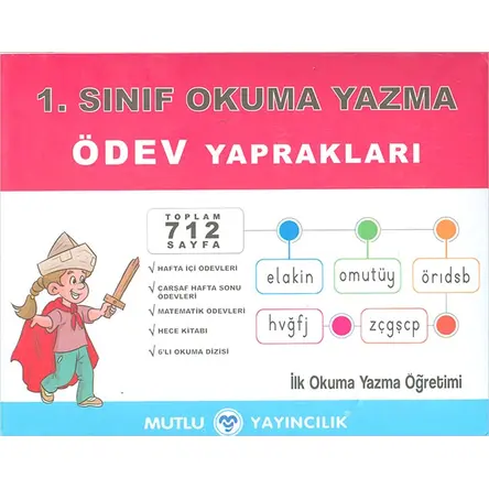 1.Sınıf Okuma Yazma Ödev Yaprakları Mutlu Yayıncılık