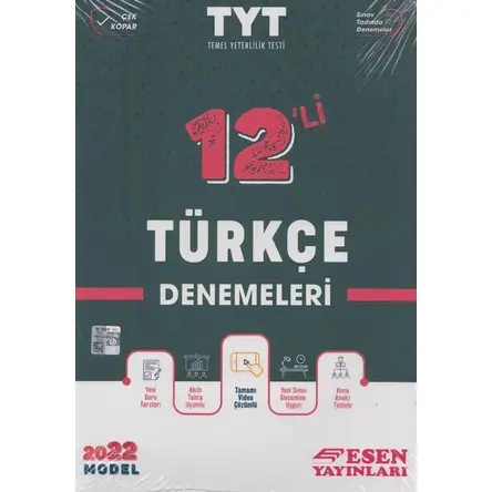 Esen 2022 YKS TYT Türkçe 12 li Deneme Esen Yayınları