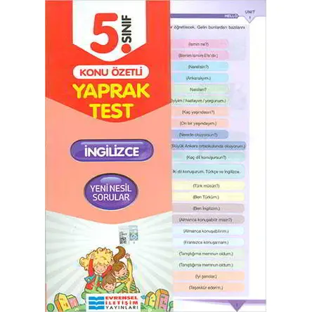 5. Sınıf İngilizce Konu Özetli Yaprak Test - Kolektif - Evrensel İletişim Yayınları