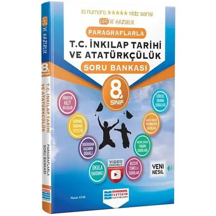 8. Sınıf LGS T.C. İnkılap Tarihi ve Atatürkçülük Soru Bankası Evrensel İletişim Yayınları