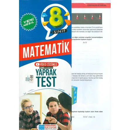 8. Sınıf Matematik Yeni Nesil Video Çözümlü Yaprak Test - Kolektif - Evrensel İletişim Yayınları