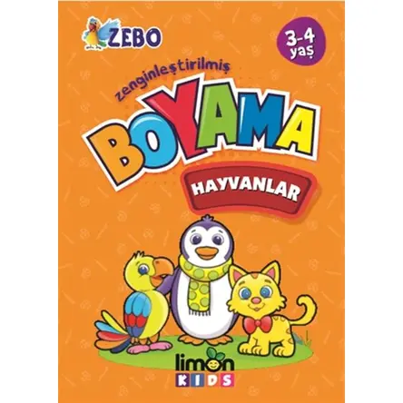 3-4 Yaş Zenginleştirilmiş Boyama - Hayvanlar - Kolektif - limonKIDS