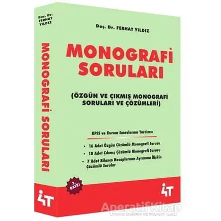 Monografi Soruları - Ferhat Yıldız - 4T Yayınları