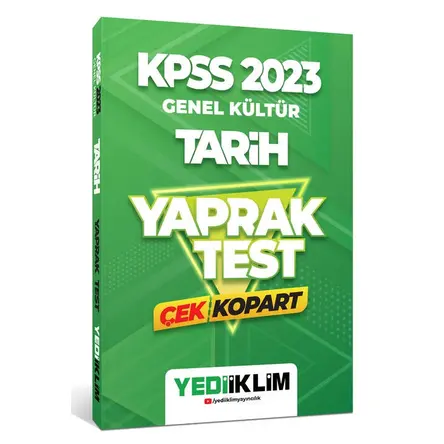 Yediiklim 2023 KPSS Genel Kültür Tarih Çek Kopart Yaprak Test