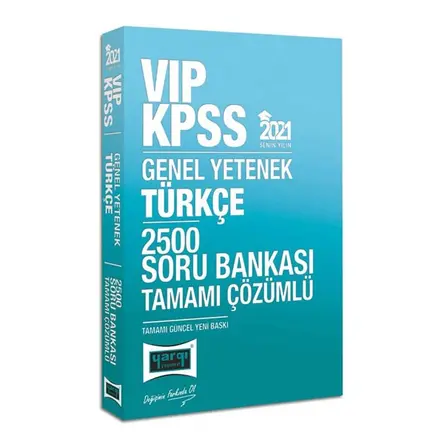 Yargı 2021 KPSS VIP Türkçe Çözümlü 2500 Soru Bankası