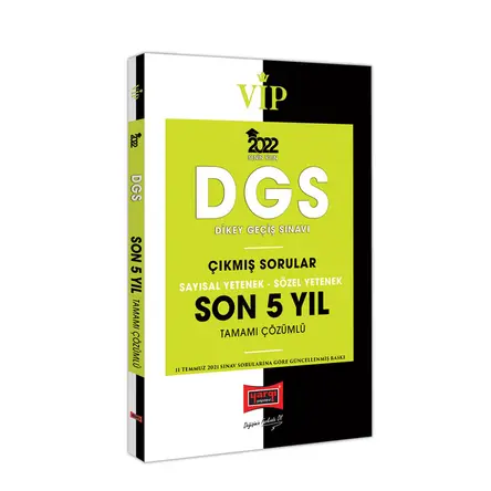 Yargı 2022 VİP DGS Sayısal Yetenek Sözel Yetenek Son 5 Yıl Tamamı Çözümlü Çıkmış Sorular