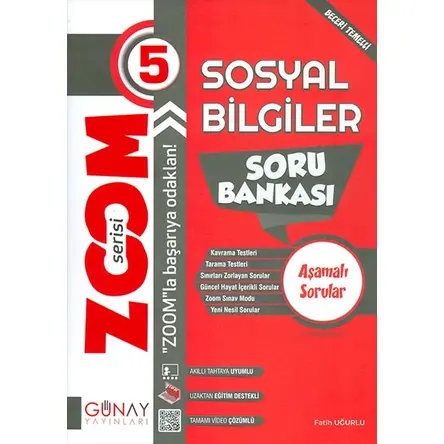 5.Sınıf Sosyal Bilimler Zoom Soru Bankası Günay Yayınları