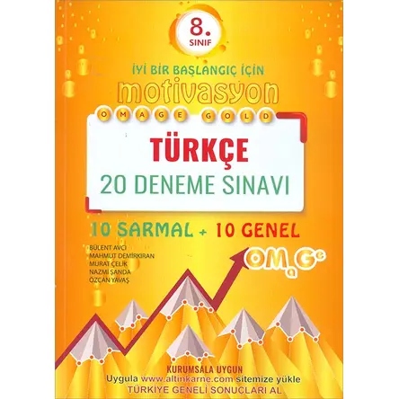 8.Sınıf Omage Gold Motivasyon Türkçe 20 Deneme Sınavı Omage Yayınları