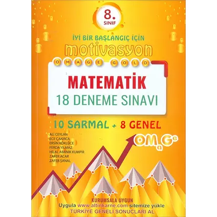 8.Sınıf Omage Gold Motivasyon Matematik 18 Deneme Sınavı Omage Yayınları