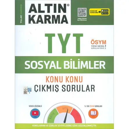 Altın Karma TYT Sosyal Bilimler Konu Konu Çıkmış Sorular (Kolay-Orta-Zor)