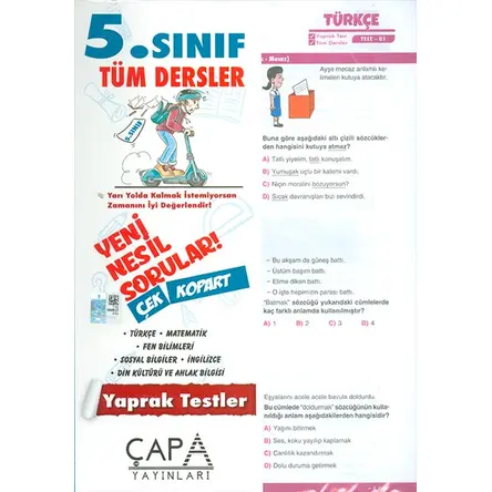 5.Sınıf Tüm Dersler Yaprak Test Çapa Yayınları