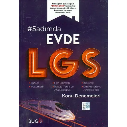 8.Sınıf 5 Adımda Evde LGS Konu Denemeleri Buga Yayınları