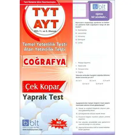 Bulut TYT AYT Coğrafya Yaprak Test