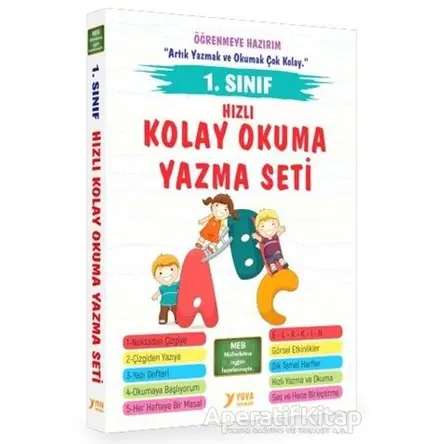 1. Sınıf Okuma Yazma Seti (5 Kitap Takım) - Kolektif - Yuva Yayınları