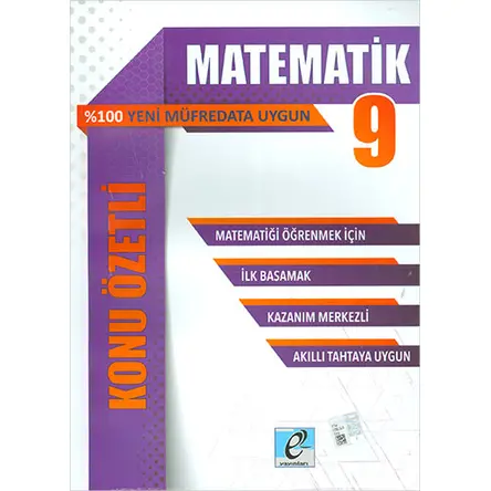 9.Sınıf Matematik Konu Özetli E Kare Yayınları