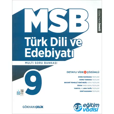 9.Sınıf Türk Dili Ve Edebiyatı Güncel MSB Multi Soru Bankası Eğitim Vadisi