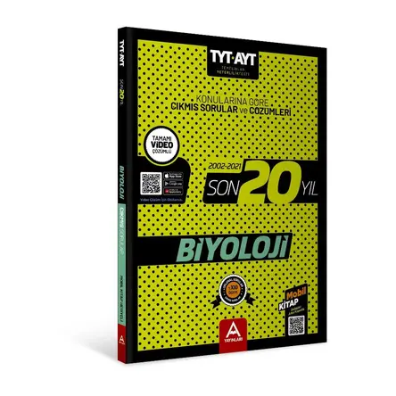 A Yayınları TYT AYT Biyoloji Son 20 Yıl Çıkmış Sorular 2002-2021