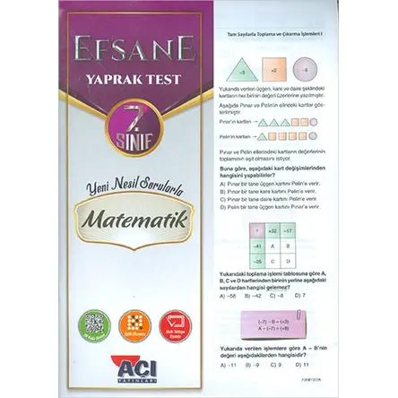 Açı 7.Sınıf Matematik Efsane Yaprak Test