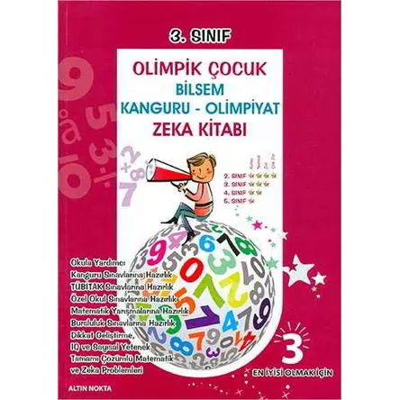 Altın Nokta 3.Sınıf Olimpik Çocuk Bilsem - Kanguru - Olimpiyat Zeka Kitabı Tamamı Çözümlü