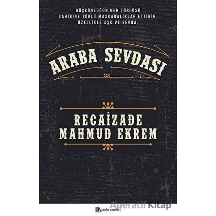 Araba Sevdası - Recaizade Mahmut Ekrem - Sander Yayınları