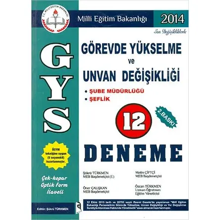 Asil GYS MEB Görevde Yükselme Ve Unvan Değişikliği 12 Deneme 2014