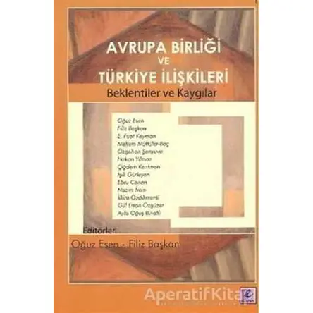 Avrupa Birliği ve Türkiye İlişkileri - Nazım İrem - Efil Yayınevi