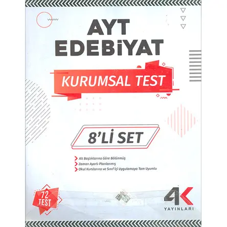 AYT Edebiyat Kurumsal Test 8li Set 4K Yayınları