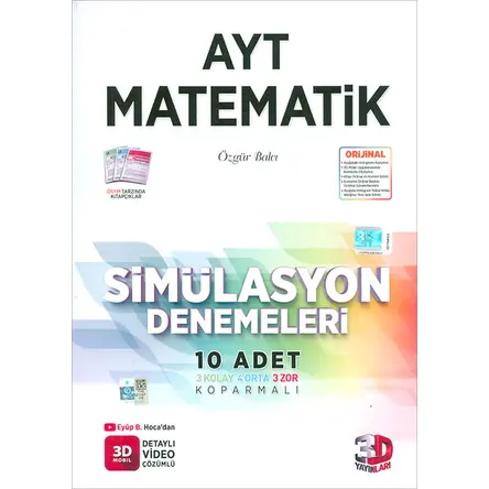 AYT Matematik Simülasyon Denemeleri 3D Yayınları